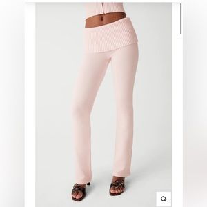 Frankie’s bikinis rare sold out Mason Cloud Knit Flare Pant in rose quartz pink